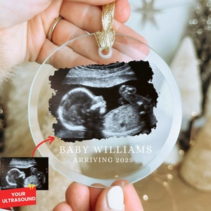 Baby Ultrasound Ornament, Sonogram Photo Ornament, Pregnancy Announcement Ornament, Baby Announcement, Expecting Ornament, New Baby Ornament