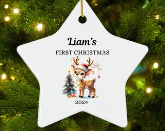 Baby First Christmas Ornament 2024 Personalized Baby 1st Christmas Ornament Baby Girl Ornament Custom Baby Keepsake Ornament Baby Boy Bauble