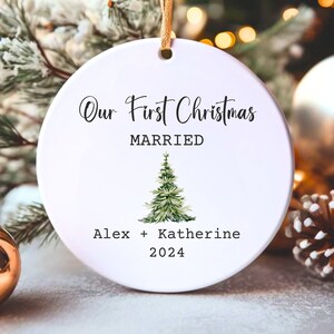 First Married Ornament, Our 1st Christmas Wedding Ornament, Couple Ornament, Newlywed Christmas Gift, Mr and Mrs Ornament, Just Married Gift