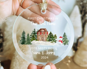 Personalized New Home Ornament, 2024 Our First Christmas in New Home Ornament First House Ornament, New Address Ornament Housewarming Gift