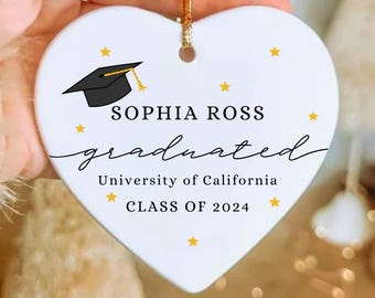 Personalized Graduation Ornament Class of 2024 Ornament High School Graduate Ornament School Graduation Ornament College Grad Senior Gift