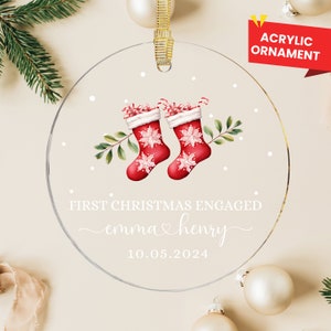 Engaged Ornament Our First Christmas Gift Engagement Ornament Engaged Christmas Keepsake Engagement Gifts for Newly Engaged Couple Ornament