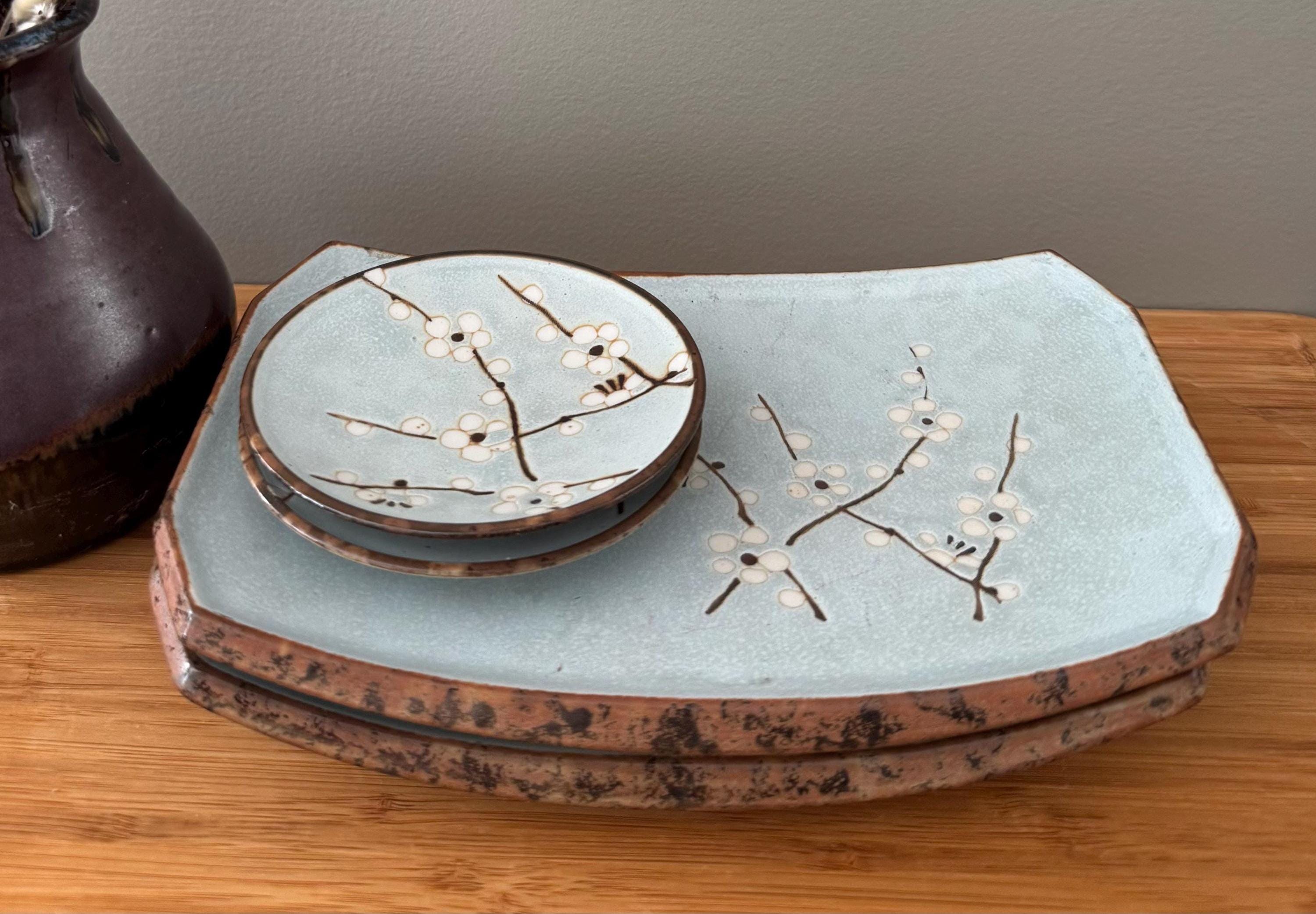 なます皿 色絵付 江戸 花唐草 花文様 桐 角富 宝 蛇の目高台 Kafuh Plates - Etsy