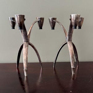 Vintage Pair Oneida Heirloom Wm. A. Rogers Silver Plated Candle Holders