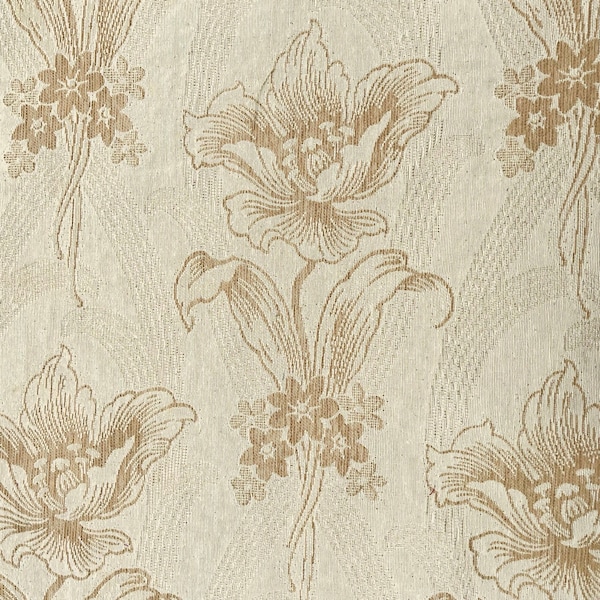 Floral Lily Pattern Jacquard Upholstery Sold by the Yard | Furniture | Drapery | Free Swatch