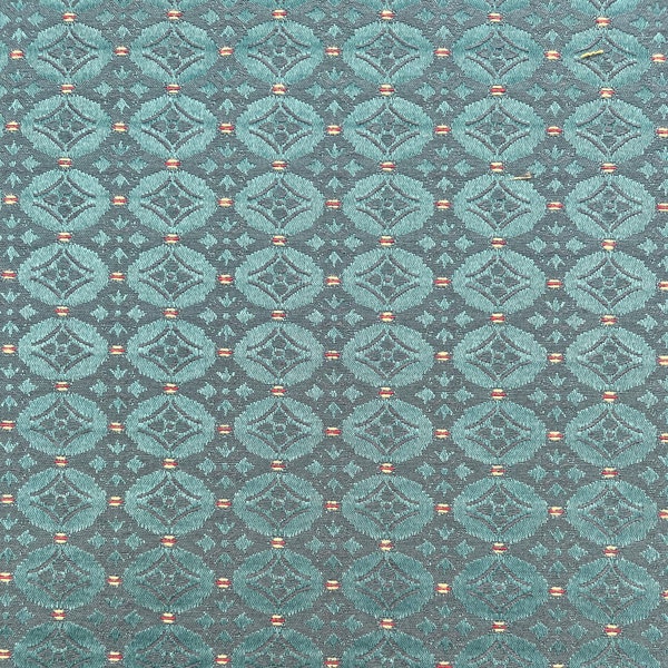 Teal Pattern Jacquard Upholstery Sold by the Yard | Furniture | Drapery | Free Swatch