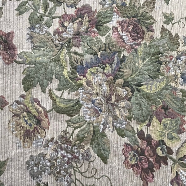 Floral Upholstery Tapestry Sold by the Yard | Furniture | Drapery | Free Swatch