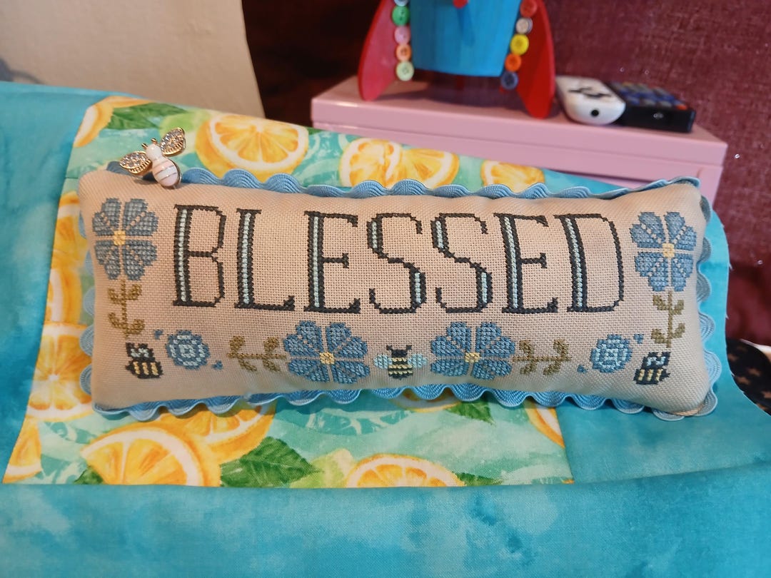 Blessed Cross Stitch Pattern, Honeybee, Flower, Religious Pattern, PDF ...