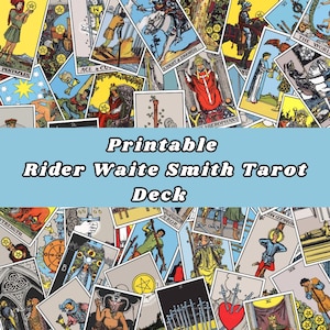 Printable Rider Waite Smith Tarot Cards | High Resolution Complete Deck | Instant Digital Download | Commercial Use | Vintage Tarot