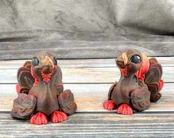 Tom the Tiny Turkey Multicolor 3D Articulated Fidget Figure