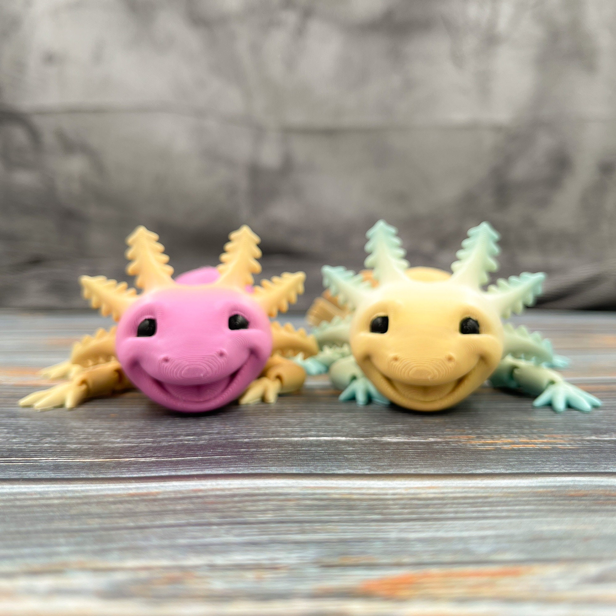 Flexi Axolotl 3D Printed Articulated Fidget Toy Full Color 
