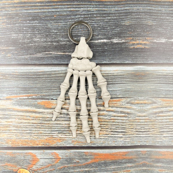 Skeleton Hand Articulated 3D Printed Key Ring