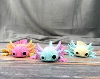 Stuffed Axolotl Articulated 3D Printed Fidget Figure