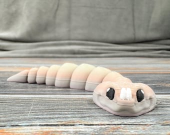 Mini Gaboon Viper Snake Articulated 3D Printed Fidget Figure