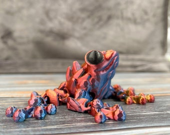Gemstone Frog Articulated 3D Printed Fidget Figure