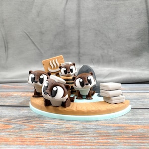 Otter Onsen + 4 Otters Articulated 3D Printed Fidget Figure