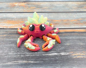 Tiny Crystal Crab 3D Printed Fidget Figure