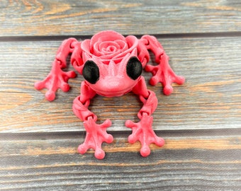 Rose Frog Articulated 3D Printed Fidget Figure