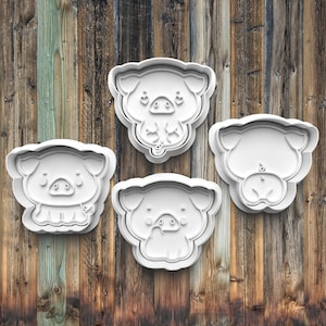 Pigs Cookie Cutters, Cookie Stamps