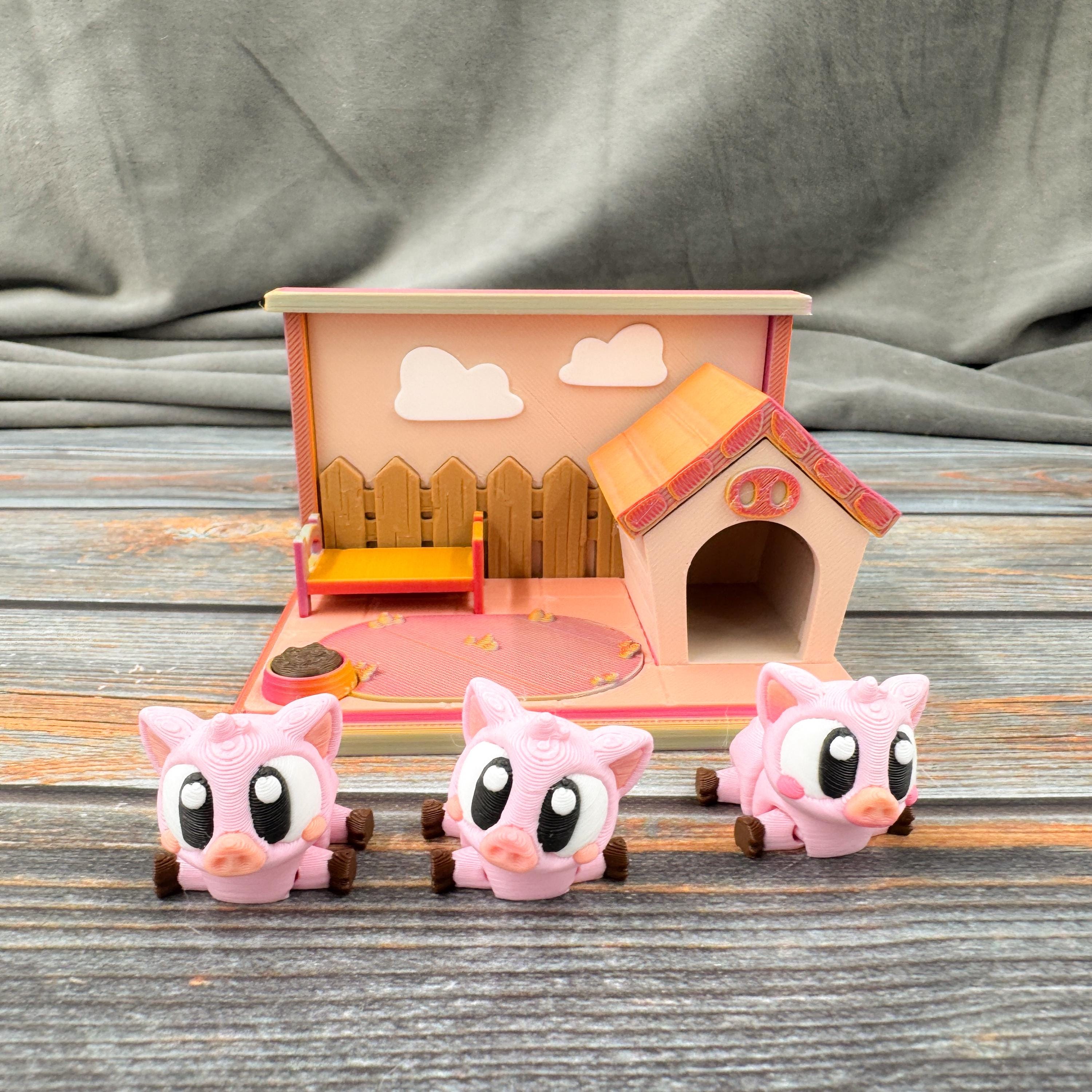 Mud Fidget Mud Pen + 3 Pigs Articulated 3D Printed Fidget Figure - Etsy