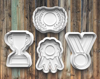 Trophies Cookie Cutters, Cookie Stamps