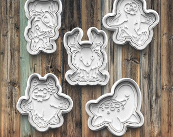 Cryptids Folklore Cookie Cutters, Cookie Stamps