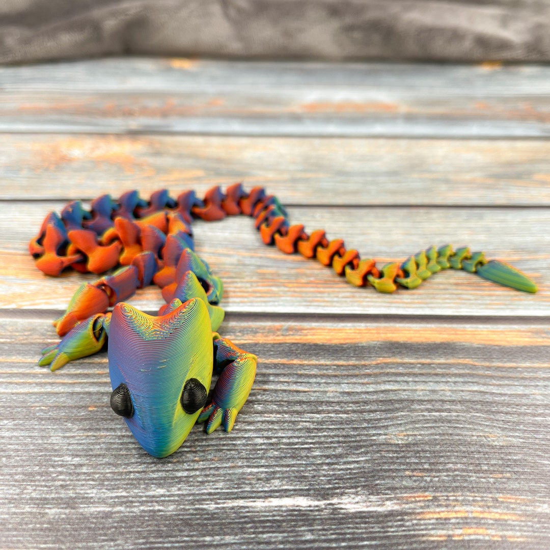 Eccellente drago 3D stampato in 3D, drago articolato XNUMXD flessibile