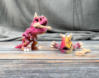 Skeleton Carnotaurus Articulated 3D Printed Fidget Figure