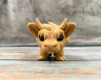 Highland Cow Puffling 3D Printed Articulated Fidget Figure