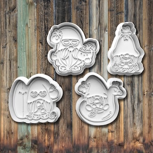 Summer Gnomes Cookie Cutters, Gnome Cookie Cutters, Cookie Stamps