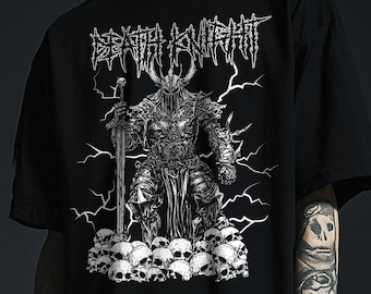 Death Knight Fantasy Tshirt, Knightcore Graphic Alternative Clothing Death Metal Top, Dark Art Aesthetic Gothic Fashion Gifts For Him Her