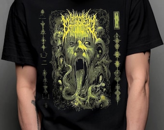 Camiseta de terror oculto, arte gótico de monstruos, camiseta de terror emo, camiseta de demonio punk, gótico alternativo, top con gráficos oscuros, ropa alternativa de terror brujo