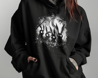 Creepy Cute Rabbit Hoodie, Weird Elder Emo Alternative Clothing Scene core Fashion, Fairy Grunge Pastel Goth Horror Gifts For Her