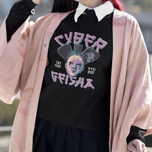 Sudadera Cyberpunk, ropa futurista, ropa de calle de anime, suéter Vaporwave, ropa alternativa, estilo neón retro, top Snythwave