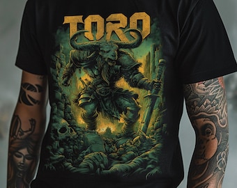 Minotaur Warrior Mythical Beast Graphic Tee – Horned Bull-Man Fantasy Apparel – Gothic Labyrinth Monster T-Shirt for Myth Lovers
