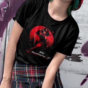 Demon Girl Shirt, Alternative Clothing For Pin Up Girls Fans, Available In Plus Size, Goth Funny Gift For Her