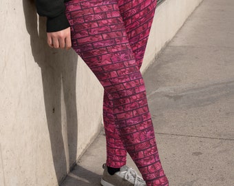 Leggings anime imprimé graffiti, vêtements alternatifs bas de course tenue de fête, vêtements alternatifs motif brique cadeaux pour elle