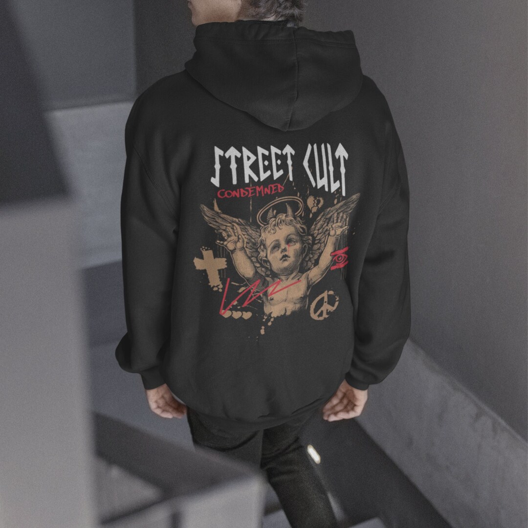 Alt Streetwear Gothic Hoodie, Crust Punk Appeal Alternative