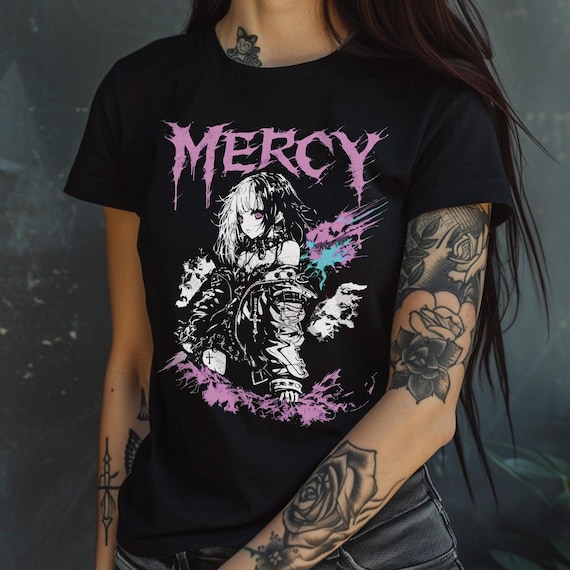 Alternative Angel Scenecore Shirt, Dark Anime Gothic Grunge Clothes Manga Tshirt, Webcore Fashion Elder Emo Top Gifts For Him Her