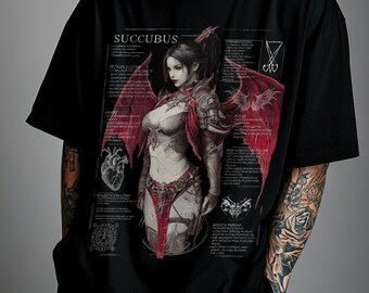 Anatomy Of A Demon Succubus Shirt | Gothic Demon Biology Tee For Witchy Goth Punk Emo Alternative Dark Aesthetic