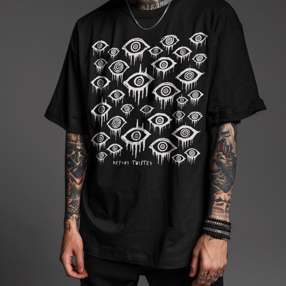 Evil Eyes Distorted Weirdcore Shirt,  Trad Gothic Top Alternative Style Eyeball Weird Top, Dreamcore Goth Strange Unique Gifts