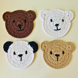 Bear Coaster Crochet Pattern, PDF Instant Download, Beginner Friendly Instructions in English, Cute Animal Coaster or Applique