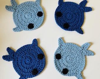 Whale Coaster Crochet Pattern: Beginner-Friendly Animal Applique, Home Decor (PDF Instant Download)