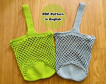 Mesh Market Bag Crochet Pattern: Eco-Friendly Reusable Bag (PDF Instant Download)