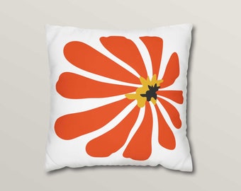 Daisy Illustration Throw Pillow Cover/Decorative Floral Pillow Case/Boho Home Decor/Interior Art/Housewarming Gift
