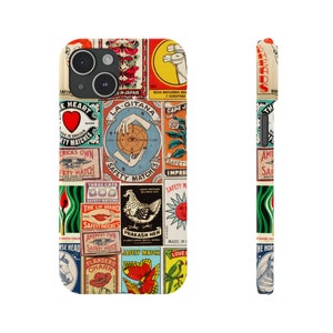 Vintage Matchbox-labels Cool telefoonhoesje: trendy retro charme van luxe iPhone-hoesjes