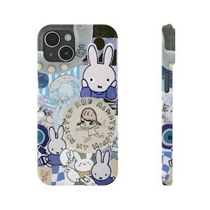 Funda japonesa para iPhone: Personajes de dibujos animados caprichosos, estilo de arte vintage – Encanto de diseñador, coreano, chino, japonés Collage Phone Case Luxury