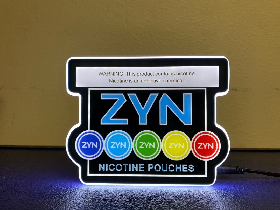 ZYN Lighted Sign DESKTOP Sized LED Light up Sign, Mini Acrylic Light up Sign. Etsy