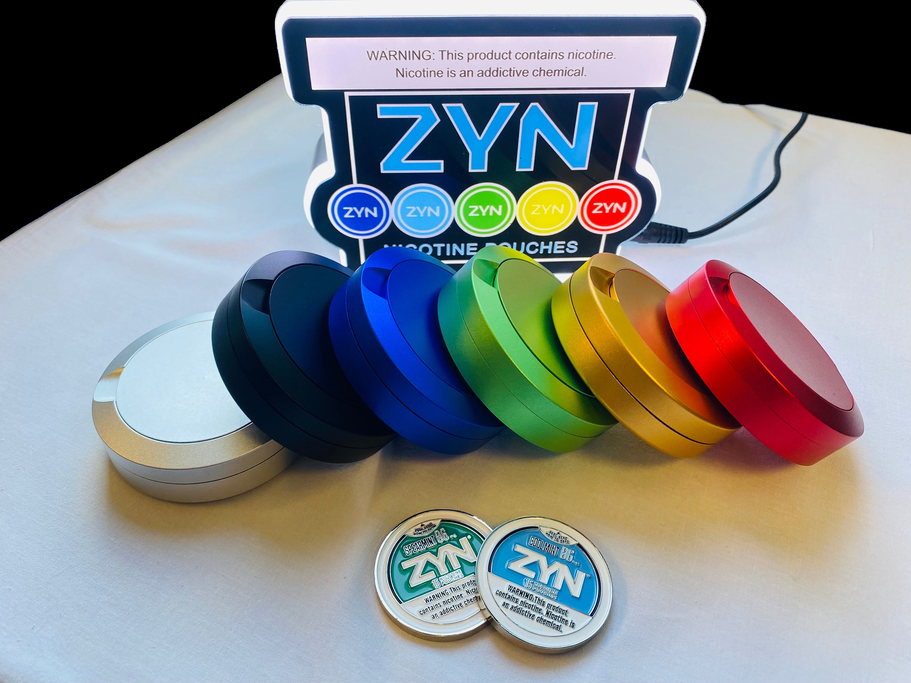 Metal ZYN Can Aluminum Milled Snus Can, Anodized Aluminum Dip Can, High