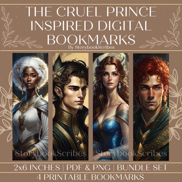 The Cruel Prince Inspired Printable Bookmarks | Digital Download | PNG & PDF | Print and Cut Bookmark Bundle